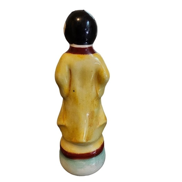 Vintage Japanese Women Salt Shaker Figurine Asian 4" Yellow Dress - Picture 2 of 8
